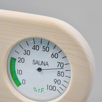 Termómetro e Higrómetro para Sauna de Diseño Moderno en Madera Sólida con Esfera Plateada, Gran Venta