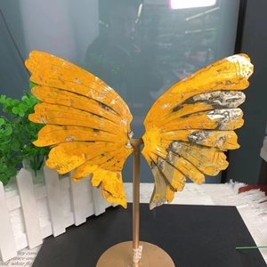 Vente en gros d'usine : Ailes de papillon en fluorite naturelle sculptée, écologiques, avec technique de mosaïque, pour la décoration intérieure - Product Image 3