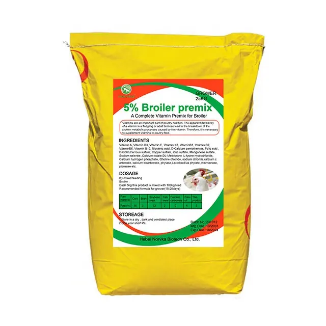 Harga pabrik ayam Broiler 5% pakan starter premix suplemen growth booster