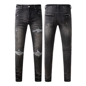 Jeans <span class=keywords><strong>AMI</strong></span> para Hombre, Diseño de Marca, Estilo Urbano, con Parches Rojos Desgastados, Elásticos, de Alta Calidad, Venta al Por Mayor, Novedad 2026 - Product Image 2