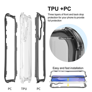 3 Trong 1 Combo Trong Suốt Rõ Ràng Điện Thoại Di Động Trường Hợp Đối Với Samsung <span class=keywords><strong>Galaxy</strong></span> S26 Cộng Với Siêu S25 Fe 4 Góc Đệm Không Khí Cover Quay Lại - Product Image 4