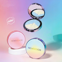 Boîte compacte de poudre de maquillage à dégradé rond, étui vide pour illuminateur avec logo personnalisé, emballage cosmétique avec miroir OEM ODM