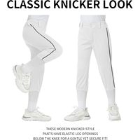 Pantalon de baseball blanc pour garçon, taille élastique, respirant, en polyester, coupe athlétique, toutes saisons