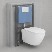 WC suspendu sans bride de style européen moderne - Citerne encastrée en céramique pour projets de salles de bain de luxe, gain de place