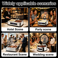 Chauffe-Plat Électrique de Luxe en Acier Inoxydable avec Contrôle Numérique de la Température pour Buffets, Hôtels, Restaurants et Traiteurs