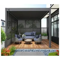 Portails en treillis d'aluminium, pergola moderne d'extérieur avec toit à persiennes, pavillon imperméable pare-soleil pour jardin, patio, cour et terrasse