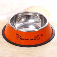 Bol pour chat en acier inoxydable, bol rond pour animaux de compagnie avec texte imprimé amusant, plusieurs couleurs pour les magasins d'animaux, vente en gros
