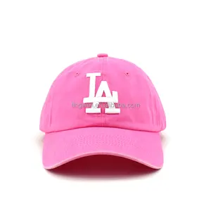 Пользовательская розовая спортивная бейсбольная кепка с 3D вышивкой, 6 панелей, мягкая Кепка для гольфа, шапка для девочек