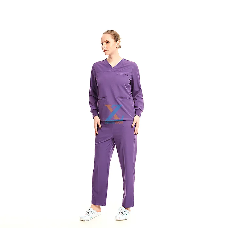 Custom 2022 Stylish Medical Staff Clothes Man Woman Nurse Work Scrub Suit Jogger Hospital Uniforms Long Sleeve