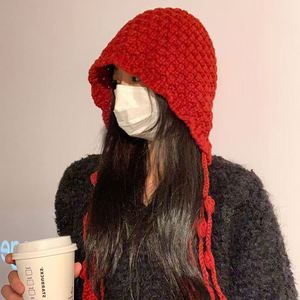 Gorro de lana de estilo étnico con borlas a la moda, puntera gruesa y correa de protección para las orejas - Product Image 2