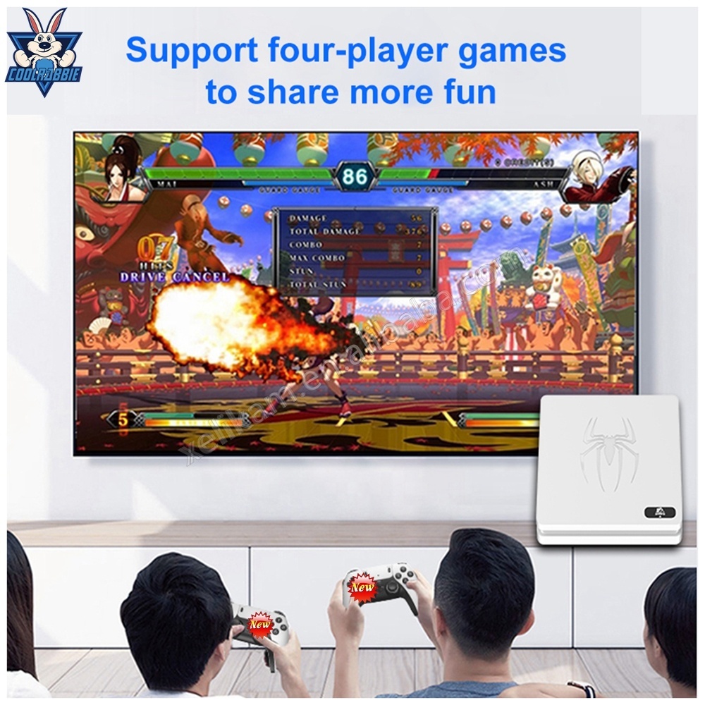 CoolRabbie M5 Console de jeu vidéo rétro bâton de jeu sans fil 4k intégré 15000 jeux TV Console de jeu rétro pour PS1/SFC
