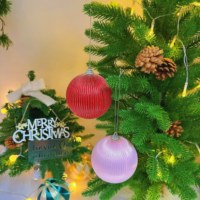Boules de Noël en satin de haute qualité, 8,8 cm, facettées, rouges, avec capuchon doré, imperméables, personnalisables