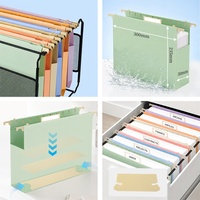 En stock : Classeur suspendu rectangulaire en plastique, best-seller, couleurs macaron, base large de 2 pouces, en PP