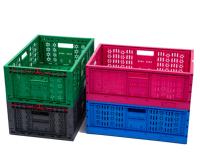 Caisses en plastique perforées pliables robustes, recyclables, de qualité supérieure, pour le stockage et le transport, caisses en plastique pliables