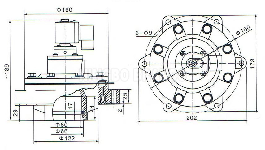 BFEC DMF-Y-50S 2'' Embedded Solenoid Pulse Jet Valve For Dust Collector Baghouse Bag Filter