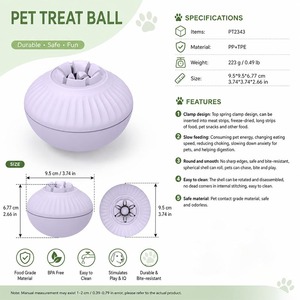 Balle distributrice interactive de friandises pour animaux de compagnie, sans BPA, en PP+TPE, durable, résistante aux morsures, jouet de puzzle pour chiens et chats - Product Image 3