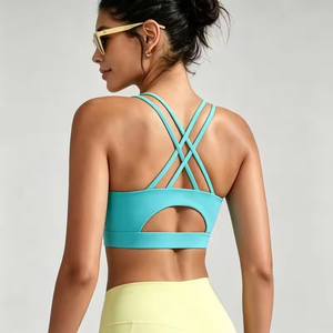 Soutien-gorge de sport personnalisé à dos croisé, haute élasticité, haute qualité, séchage rapide, léger et respirant pour la salle de sport - Product Image 1