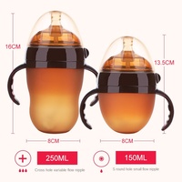 Bouteilles de lait alimentaire personnalisées en gros, sans BPA, anti-coliques, à col large, en silicone souple pour nouveau-né