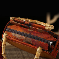 Sac à main bandoulière en soie Xiangyun tressée en bambou, style ethnique chinois vintage, pour femme, pour téléphone et monnaie