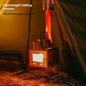 Estufa <span class=keywords><strong>de</strong></span> <span class=keywords><strong>leña</strong></span> Plegable ligera portátil para acampar al aire libre para cocinar Calefacción <span class=keywords><strong>de</strong></span> té y combustible para barbacoa con casete <span class=keywords><strong>de</strong></span> carbón vegetal - Product Image 2