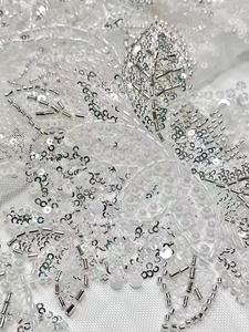 La dernière robe de mariée élégante en <span class=keywords><strong>organza</strong></span>, avec un design floral à paillettes tendance, en tissu jacquard luxueux - Product Image 4