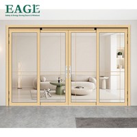 Porte pliante moderne minimaliste en aluminium PT, double vitrage trempé, insonorisée et isolante pour cuisine, balcon, salle de bain