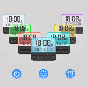 <span class=keywords><strong>Réveil</strong></span> transparent avec affichage de l'heure, du jour, de la date, des secondes et de l'heure d'été, horloge de bureau et de maison, style INS, affichage 12/24H - Product Image 6