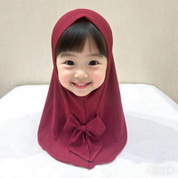 Exclusivité transfrontalière : Turban en toile respirant à rayures verticales pour filles de 2 à 6 ans, bonnet de prière, foulard à nœud, style africain universel