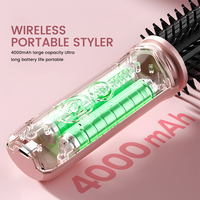 PRITECH Brosse Chauffante Sans Fil 4000mAh Rechargeable Anti-Brûlure 4 Températures Portable Type C