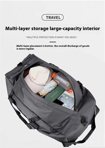 <span class=keywords><strong>Borsone</strong></span> rotolante alla moda Unisex ruote portabagagli da viaggio per il fine settimana nero personalizzabile in tela <span class=keywords><strong>con</strong></span> cerniera geometrica materiale portatile - Product Image 4