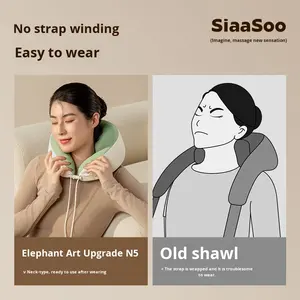 Massageador SIAASOO N5, massageador para coluna cervical, massageador com compressa quente para ombros e pescoço, fácil de usar e prático. - Product Image 4