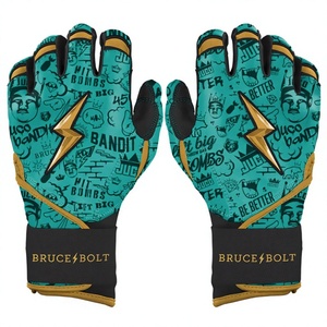 Gants de frappe de baseball personnalisés de haute qualité 2026 Bruce Bolt Teal, ambidextres, en tissu tricoté, avec fermeture auto-agrippante, pour l'entraînement - Product Image 1