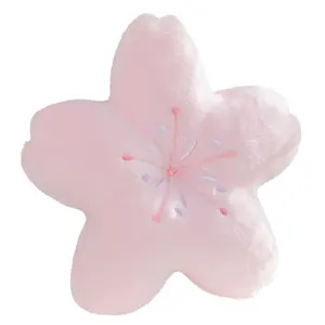 可爱柔软樱花枕头粉色樱花坐垫毛绒樱花身体枕头沙发装饰樱花毛绒枕垫