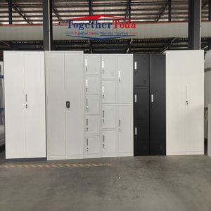 Wholesale New Design Steel Double-Layer Clothes Metal Storage Cabinet Steel <b>Locker</b> for Office Gym <b>Staff</b> Worker Changing Room - Product Image 6