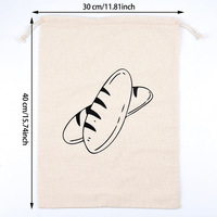 Sac de rangement réutilisable en coton et lin personnalisé avec motif de dessin animé pour pain de boulangerie, conception pliable, autocollants recyclables