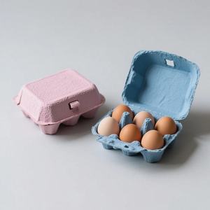 Free Sample Custom Color 6 8 10 12 15 24 30 Egg Paper <b>Pulp</b> Egg Box Tray With Printed Logo Label for Chicken Eggs - Product Image 6