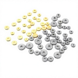 Wholesale 18K Gold Plated Stainless Steel Flat Round Loose <strong>Beads</strong> Rondelles Spacer <strong>Beads</strong> <strong>for</strong> <strong>Bracelet</strong> Necklace Findings - Product Image 3