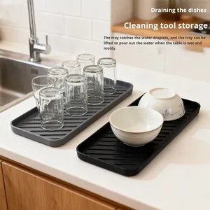 Tapete de Drenaje Cuadrado de <span class=keywords><strong>Silicona</strong></span> de Grado Alimenticio, Aislante del Calor, Antiescaldaduras, Diseño Moderno y Simple <span class=keywords><strong>para</strong></span> Baño - Product Image 2