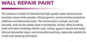 <span class=keywords><strong>Peinture</strong></span> acrylique à base d'eau pour la réparation des murs, <span class=keywords><strong>peinture</strong></span> pour murs intérieurs, plafonds, plaques de plâtre, cloisons en <span class=keywords><strong>bois</strong></span>, <span class=keywords><strong>peinture</strong></span> de rénovation - Product Image 4