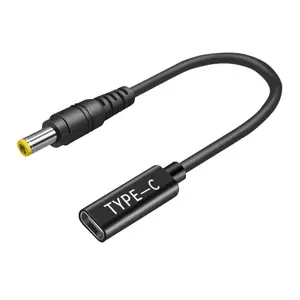 USB C nữ để DC nam chuyển đổi cáp 5.5*2.5mm adapter pd65w Tương thích với máy tính xách tay sạc cáp