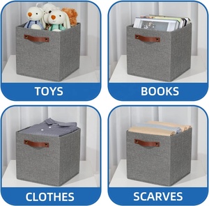 Homeplus 2024 Cestas de Almacenamiento de Tela y Lona, Estilo Moderno, para Organizar Estantes, Caja Plegable para Uso Doméstico - Product Image 4