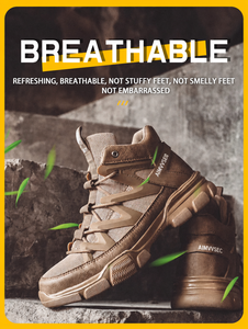 AIMVVSEC OEM <span class=keywords><strong>Scarpe</strong></span> <span class=keywords><strong>Antinfortunistiche</strong></span> Unisex in Pelle Traspirante Super Leggere da 350 Grammi, Punta Composita, Morbide per l'Estate - Product Image 4
