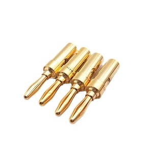 Fiche banane croisée en <span class=keywords><strong>cuivre</strong></span> plaqué or Fiche banane sans soudure Adaptateur de connecteur de câble de haut-parleur 4.5mm avec verrouillage à vis - Product Image 4