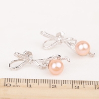 S060042 bricolage 7-8mm naturel perle d'eau douce ensemble de bijoux 925 en argent Sterling bijoux de fiançailles collier pour les femmes