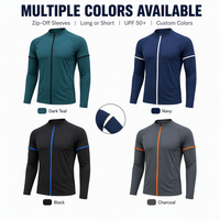 Rashguard convertible personnalisé pour homme avec manches zippées longues ou courtes, protection UPF 50+, pour le surf, fabrication OEM