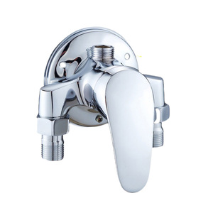 Robinet de douche monocommande apparent avec cartouche céramique, jet pluie, tête triangulaire, mitigeur eau chaude et froide - Product Image 4