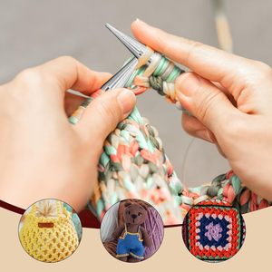 Ensemble d'aiguilles <span class=keywords><strong>à</strong></span> <span class=keywords><strong>tricoter</strong></span> circulaires longues, adaptées au tricot pour débutants, pour pulls, couvertures et autres projets. - Product Image 5