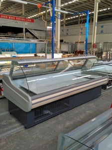 Vitrines de viande réfrigérées de comptoir à vendre Ce Danfoss refroidisseur d'air peinture acier verre porte refroidisseurs Machine à glace R404a - Product Image 4