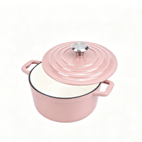 Cocotte en fonte émaillée rose coquille, compatible induction, cadeau tendance pour la cuisine à la maison, compatible avec toutes les plaques de cuisson