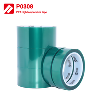 Usine de ruban PET OEM ruban adhésif en silicone résistant à la chaleur pour animaux de compagnie ruban de film polyester vert pour le masquage à haute température